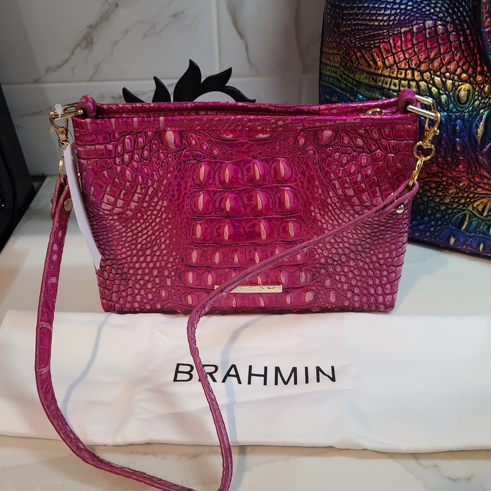 Brahmin Lorelei Pink Potion Melbourne Shoulder Bag Pristine - Picture 4 of 5